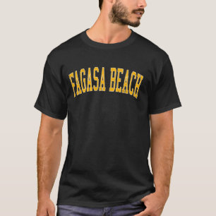 Vintage Fagasa Beach Distressed Gold Varsity Style T-Shirt