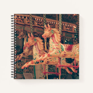 Vintage Fairground Carousel Horses Notebook