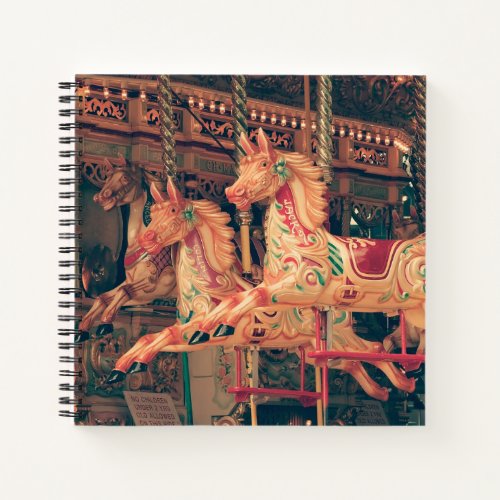 Vintage Fairground Carousel Horses Notebook