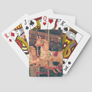 Vintage Fairground Carousel Horses Poker Cards