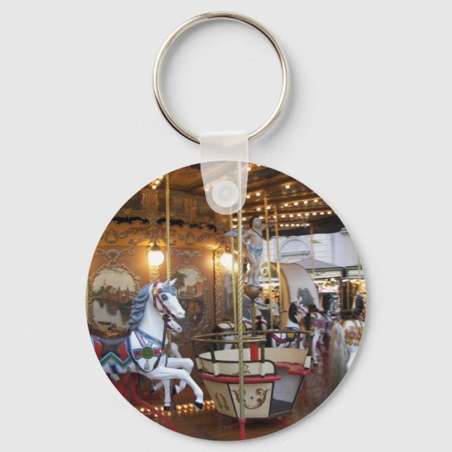 Vintage Fairground Carousel Keychain (Front)