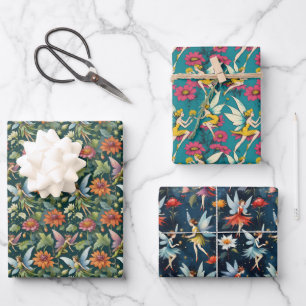 Vintage Fairies And Florals Wrapping Paper Sheets