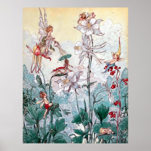 Vintage Fairies at Play Poster (Front)