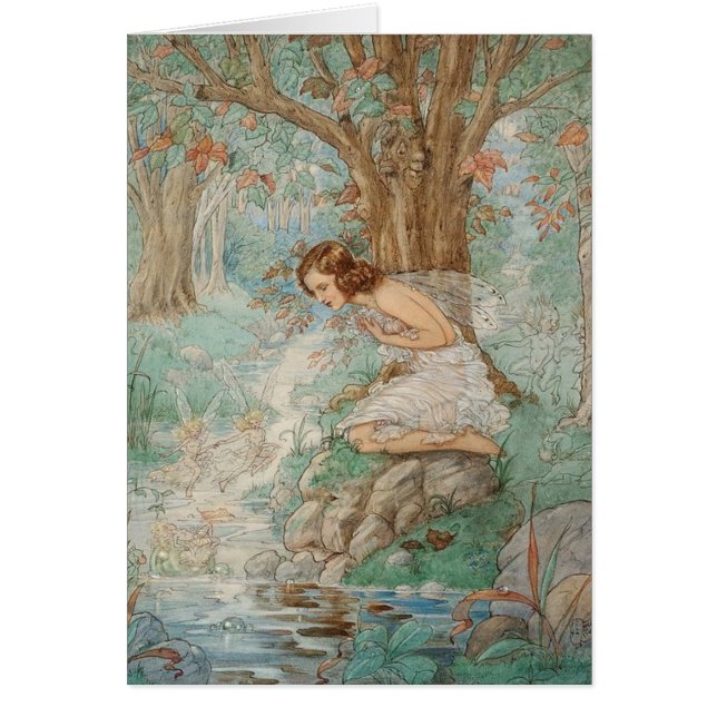 Vintage - Fairies at the Stream - (Front)