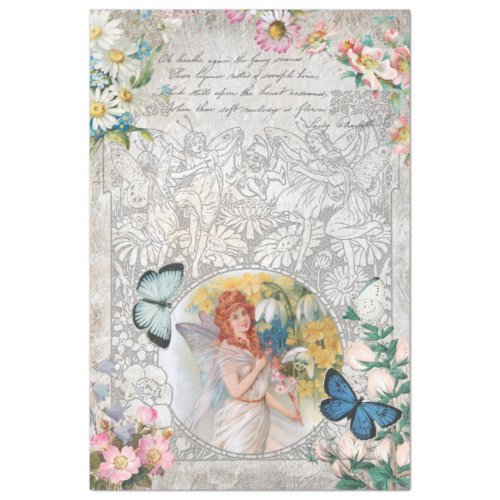 Vintage Fairies Elves  Butterflies Decoupage Tissue Paper