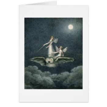 Vintage - Fairies Flying On An Owl's Back  by AsTimeGoesBy at Zazzle