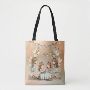 Vintage Fairies Girl Birthday Party Gift Tote Bag