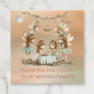 Vintage Fairies Girl Birthday Party Thank You Favor Tags