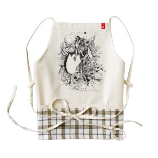 Vintage Fairies Magic Illustration Antique Ink Art Zazzle HEART Apron
