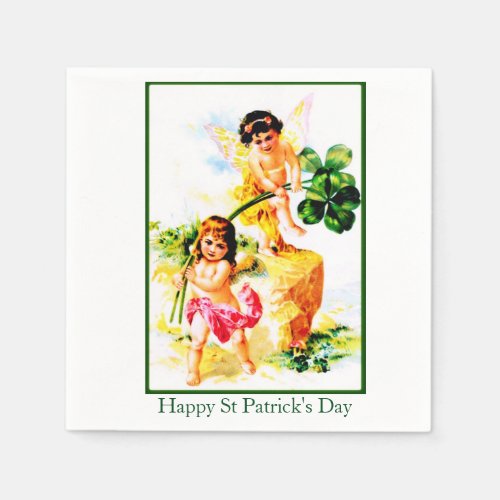 Vintage Fairies St Patricks Day Napkins