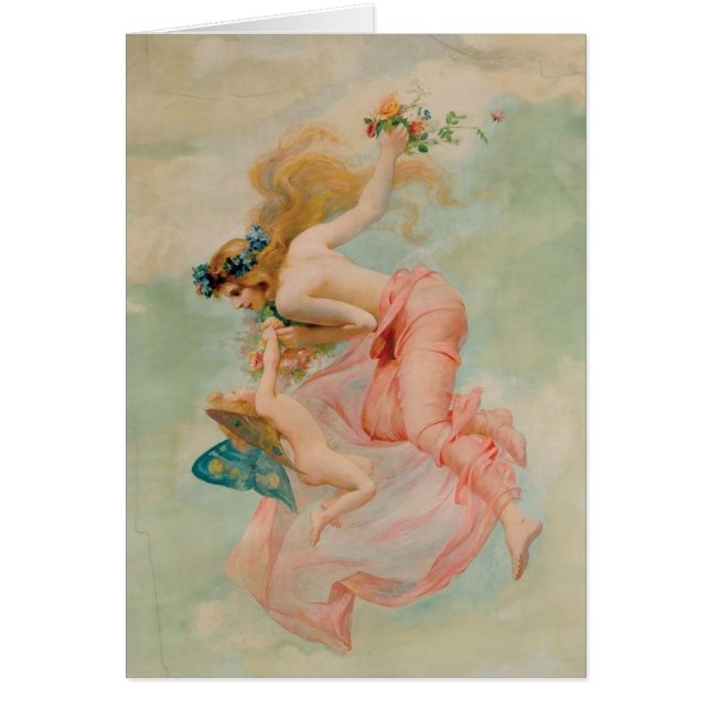 Vintage - Fairy & Angel Meet in the Sky, (Front)