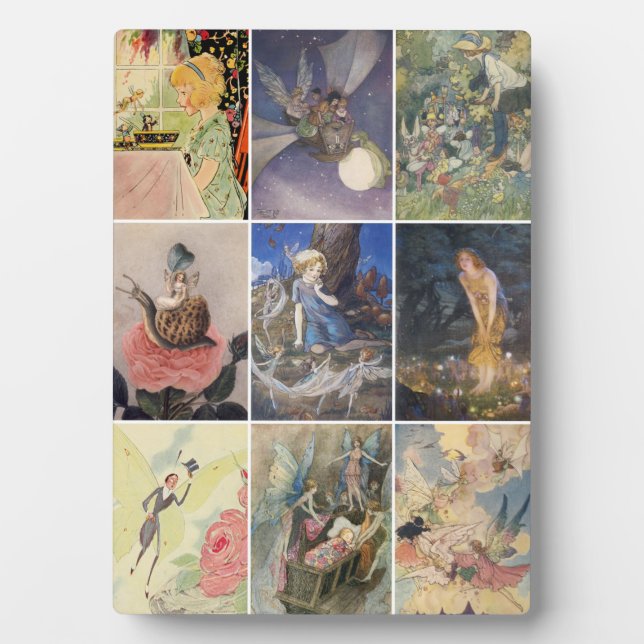 Vintage Fairy Art Illustrations Plaque (Front)