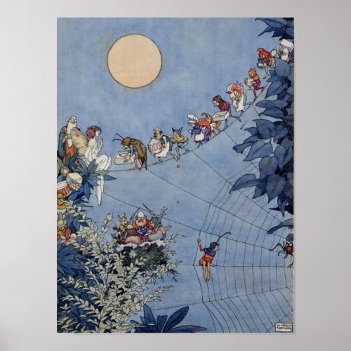 Vintage Fairy Art William Heath Robinson Poster