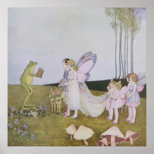 Vintage Fairy Ceremony, Retro Fairytale Poster