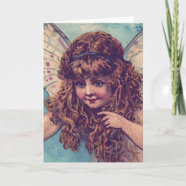 Vintage Fairy, Christmas Holiday Card (Front)