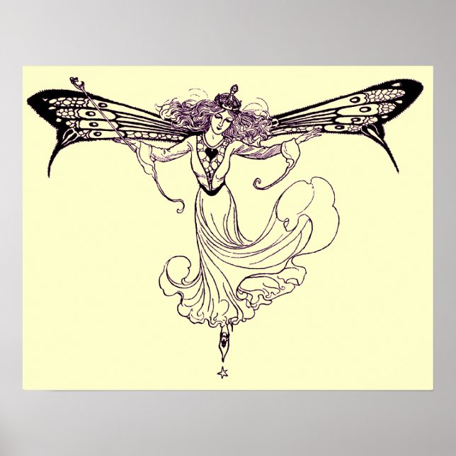 Vintage Fairy Decal Print (Front)