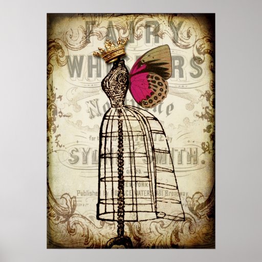 Vintage Fairy Dress Form Poster | Zazzle