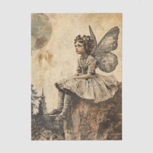 Vintage Fairy Girl Wings Decoupage Paper