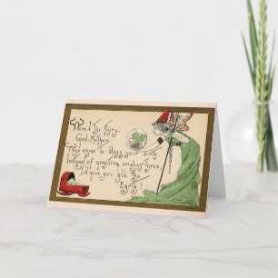 Vintage - Fairy Godmother Blesses New Baby, Card