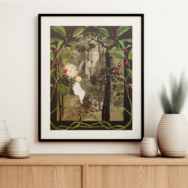 Vintage Fairy in Fairy Forest with Castle Poster (Creator Uploaded)