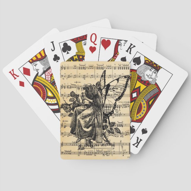 Vintage Fairy & Music Poker Cards (Back)
