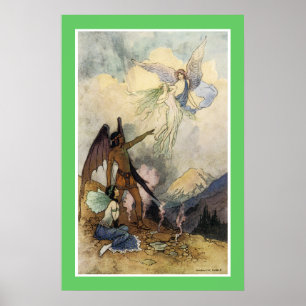 Vintage Fairy Painting "Off, ye icy Spirits, Fly" Poster