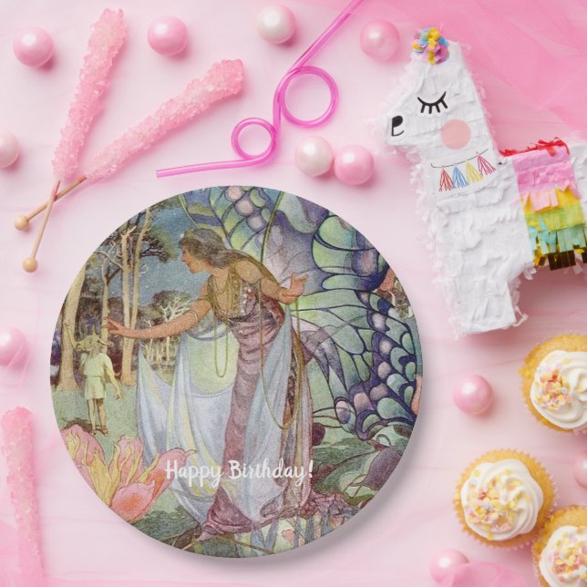 Vintage Fairy  Paper Plates (Party)