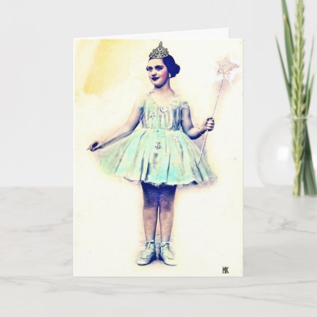 Vintage Fairy Princess Birthday Card (Front)