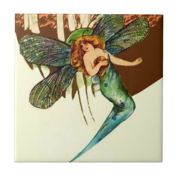 Vintage Fairy Princess Butterfly Wings Accent Tile by rainsplitter at Zazzle