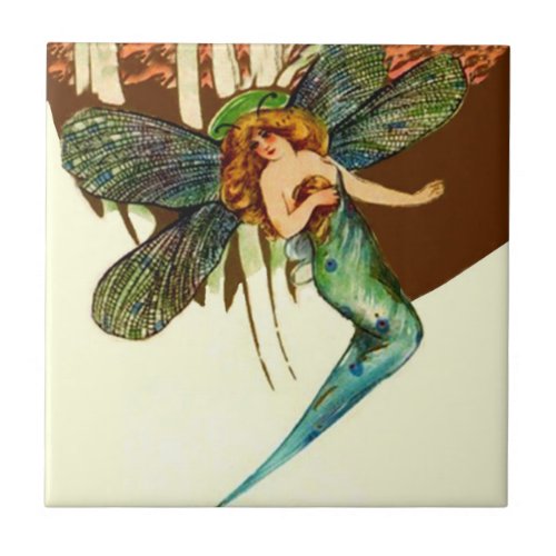 Vintage Fairy Princess Butterfly Wings Accent Tile