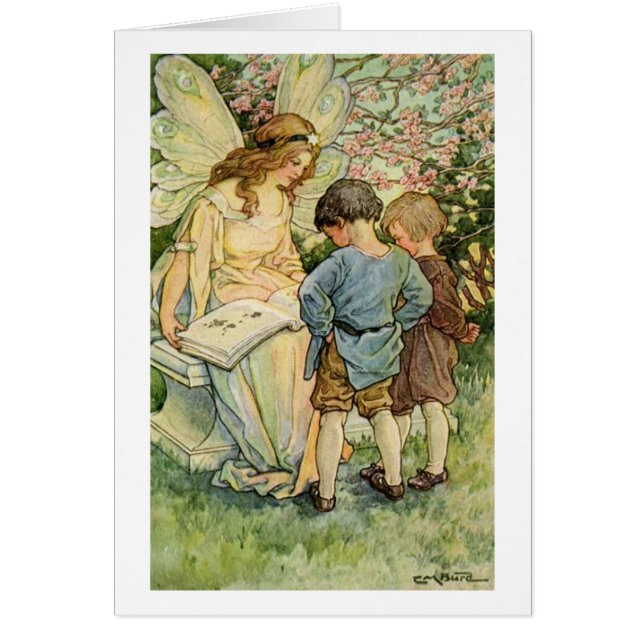 Vintage - Fairy Reading with Children, Cards (Front)