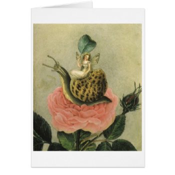 Vintage - Fairy  Snail And Rose  by AsTimeGoesBy at Zazzle