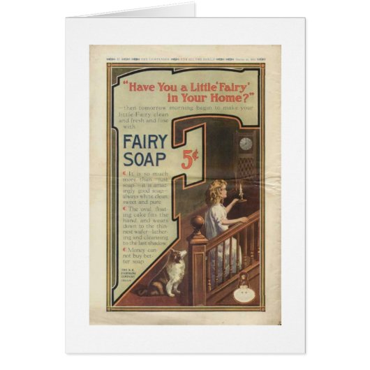 Vintage Fairy Soap Ad, Cards (Front)