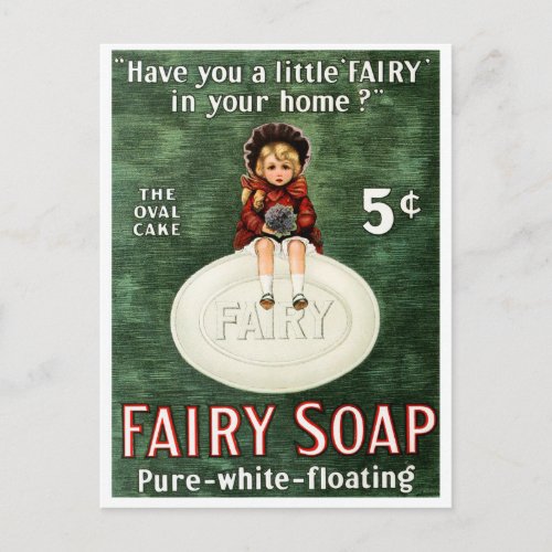 Vintage Fairy Soap Advertisement Postcard
