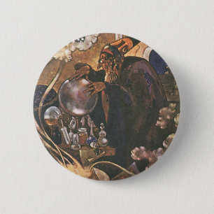 Vintage Fairy Tale, Aladdin and the Magic Lamp Button