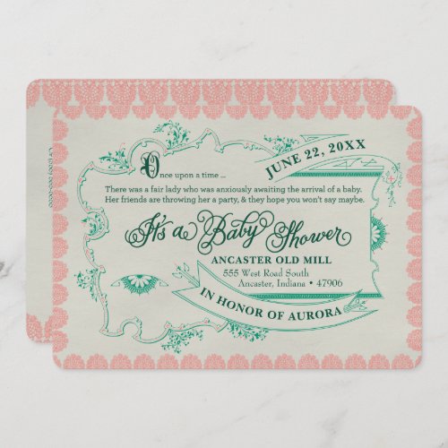 Vintage Fairy Tale Baby Shower Invitation