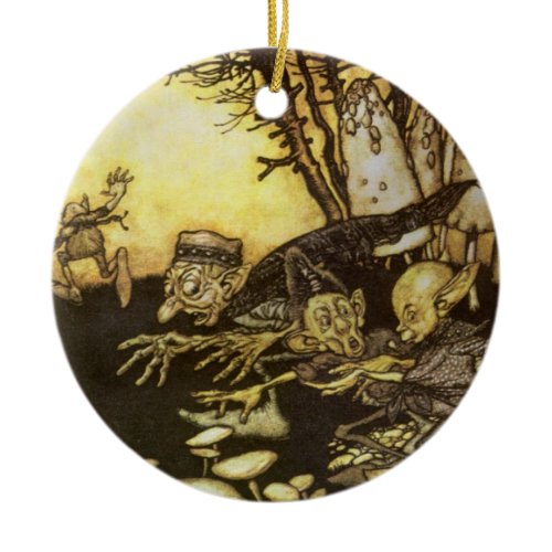 Vintage Fairy Tale, Band of Workmen by Rackham Ceramic Ornament