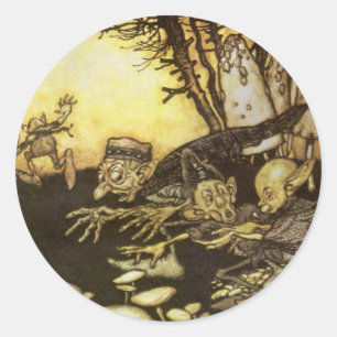 Vintage Fairy Tale, Band of Workmen by Rackham Classic Round Sticker