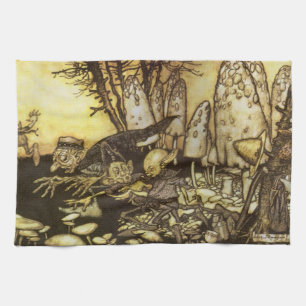 Vintage Fairy Tale, Band of Workmen by Rackham Kitchen Towel