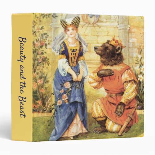 Vintage Fairy Tale Beauty and the Beast 3 Ring Binder