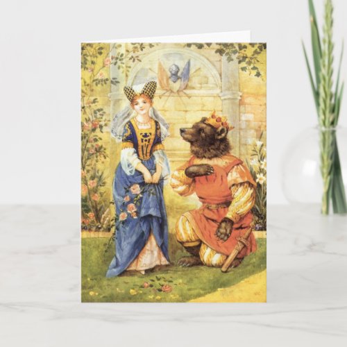 Vintage Fairy Tale Beauty and the Beast Card