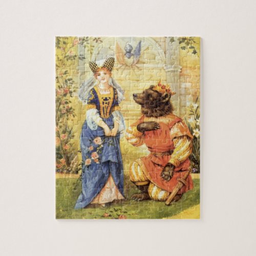 Vintage Fairy Tale Beauty and the Beast Jigsaw Puzzle