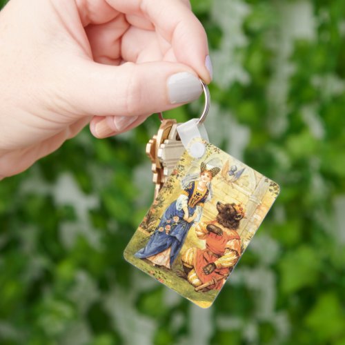 Vintage Fairy Tale Beauty and the Beast Keychain