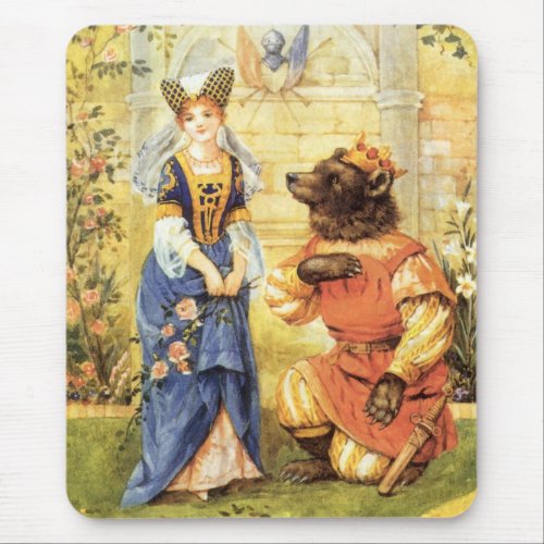 Vintage Fairy Tale Beauty and the Beast Mouse Pad