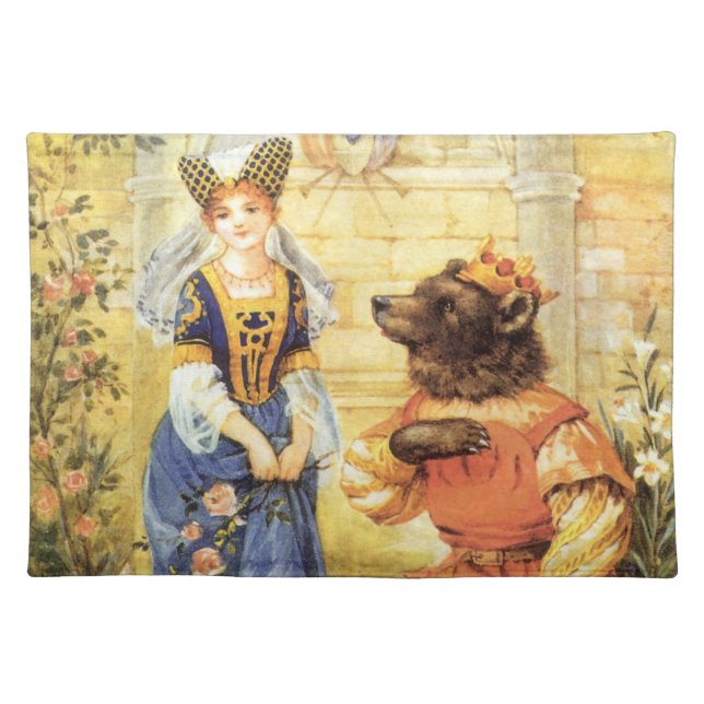 Vintage Fairy Tale, Beauty and the Beast Placemat (Front)