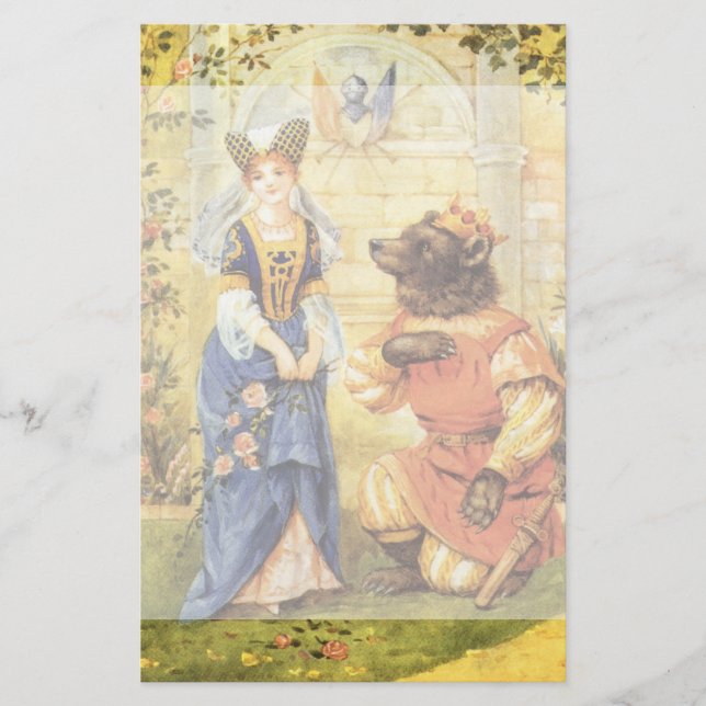 Vintage Fairy Tale, Beauty and the Beast Stationery (Front)