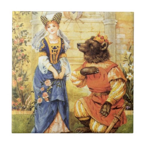 Vintage Fairy Tale Beauty and the Beast Tile