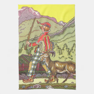 Vintage Fairy Tale, Boy and the North Wind, Hauman Kitchen Towel