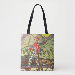 Vintage Fairy Tale, Boy and the North Wind, Hauman Tote Bag
