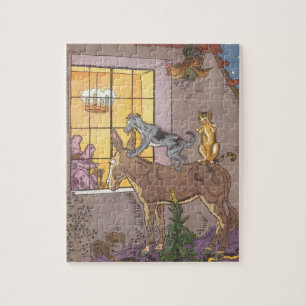 Vintage Fairy Tale, Bremen Town Musicians, Hauman Jigsaw Puzzle